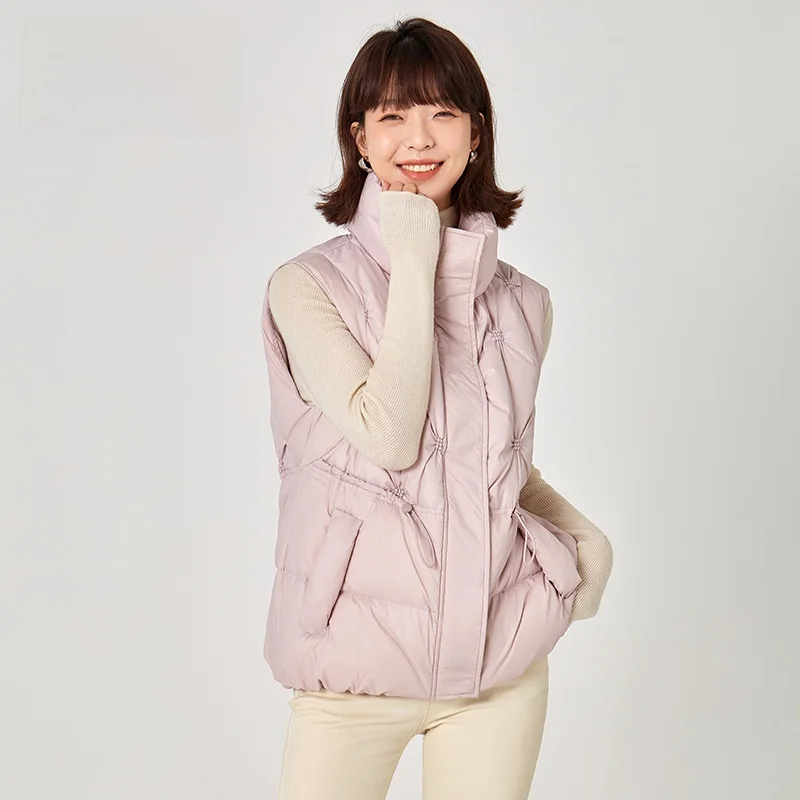 Snow Flng Women's ort down Vest 2025 New Sweet Stand Collar Jaet Outerwear Versatile Autumn Winter Coat Commute Sle S...
