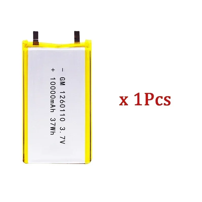 1-10 STKS 10000 mAh Lithium Polymeer Batterij 1260110 3.7 V Oplaadbare Batterij voor Speelgoed Power Bank GPS Laptop Camping Verlichting Diy NIEUWE