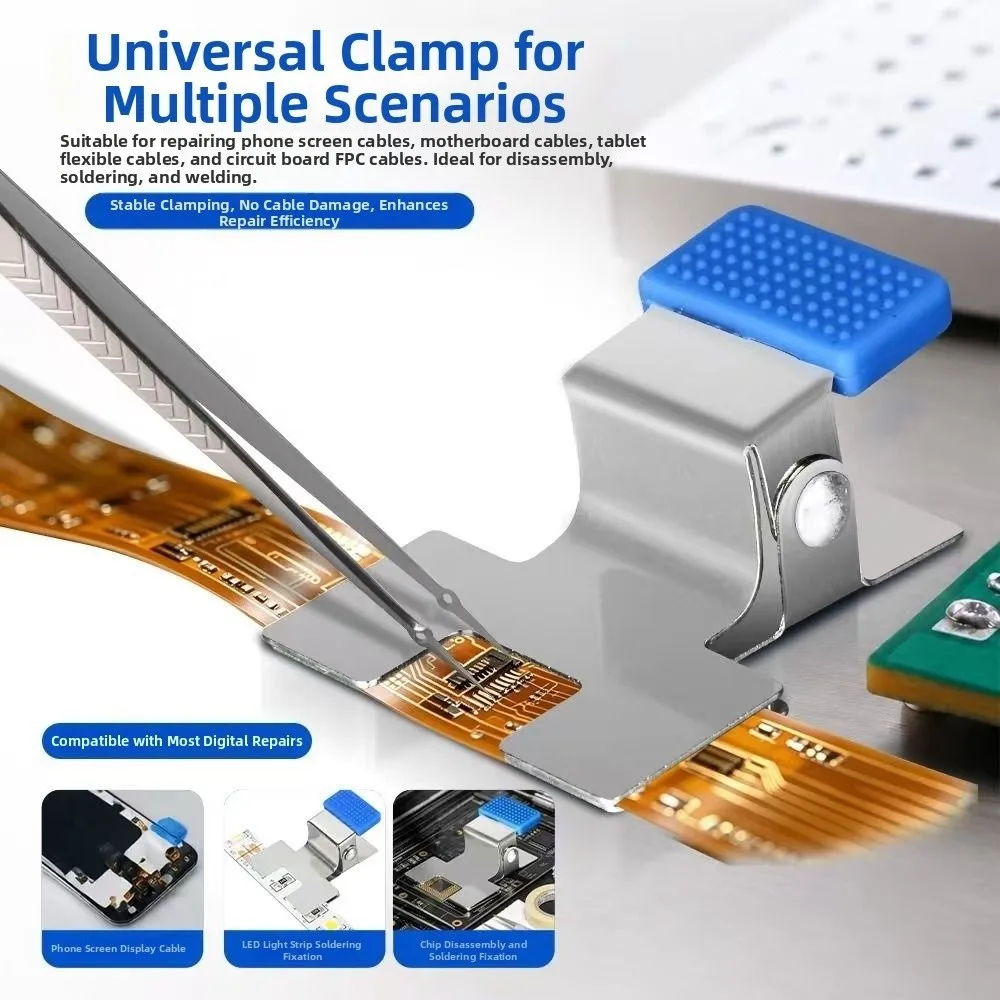 Strong Grip FPC Connector Holder Non-Warping Anti-Wobble Screen Cable Fixing Clip Heat-Resistant Soldering Auxiliary Fixtur