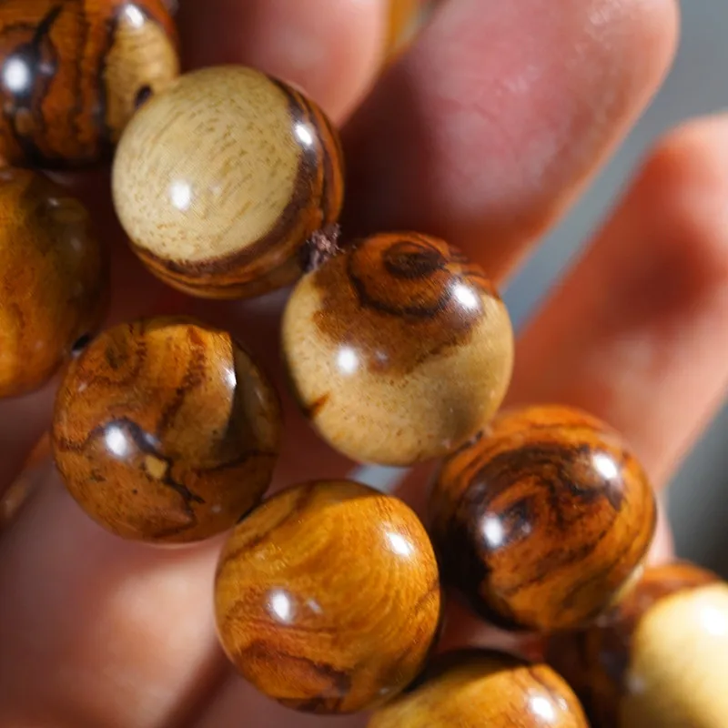 Hainan Huanghuali Eye Ghost Grain Old Material Kang Pear Mala Bracelet Fidget Play Collectible Wenwan Wooden Jewelry