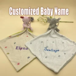 Personalized Baby Item Newborn Sensory Blanket Comforter Cuddle Cloth Baby Doll To Sleep Security Blanket Essentials Custom Gift