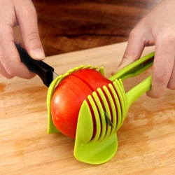 Handheld Tomato Onion Slicer Bread Clip Portable Vegetable Fruit Tomato Cutting Tool Food Machine Kitchen Gadget Accessories