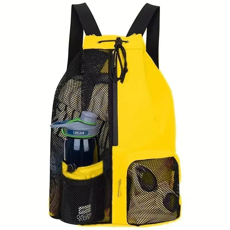 Schwimmtasche, Netz-Rucksack mit Kordelzug, bequem zu tragen, Strand-Tauchrucksack, nasser Rucksack, Sport-Rucksack für den Fitness-Studio