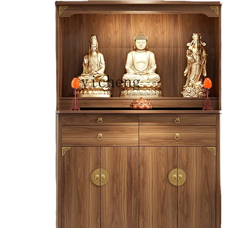 Zf Tribute Table Incense Table Household Solid Wood Buddha Table Bodhisattva Rural Incense Central Hall Cabinet