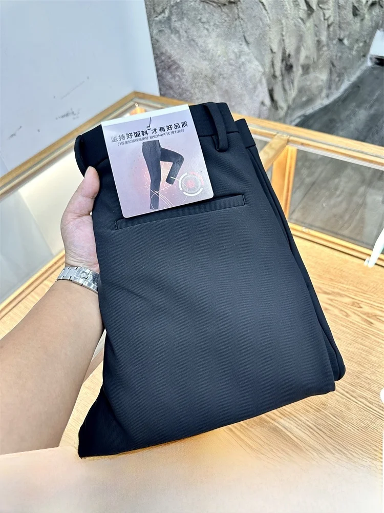 

Busin повседневные прямые мужские брюки с высокой эластичностью, теплые осенне-зимние универсальные прямые длинные брюки премиум-класса Orlon Fce