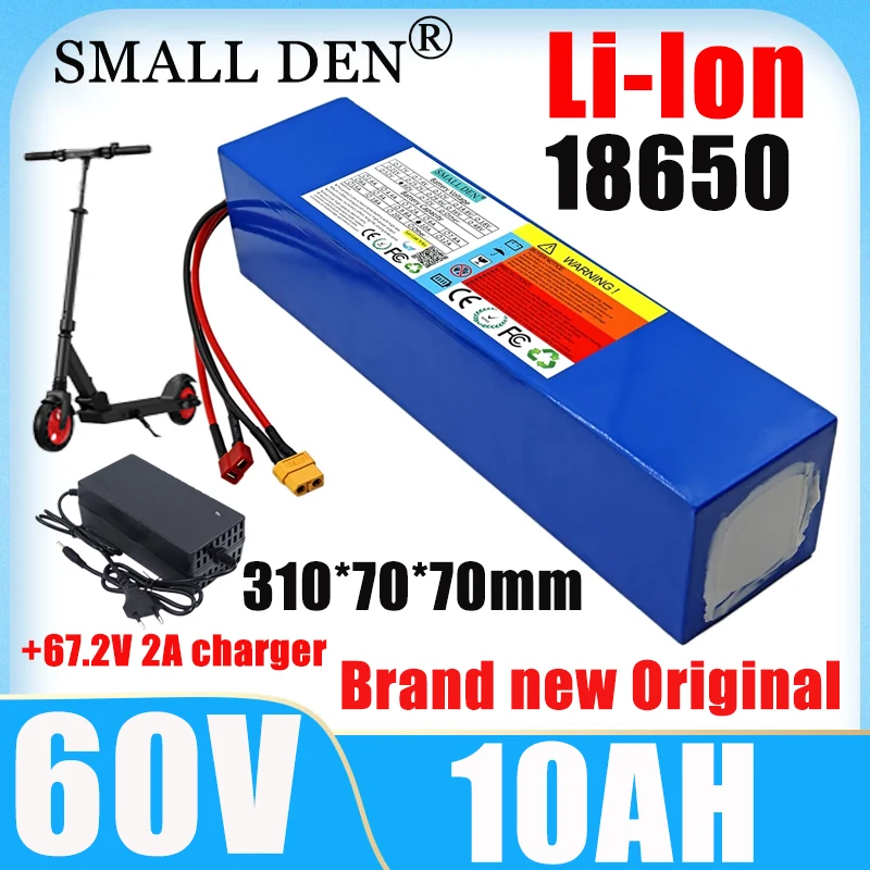 

New original 60V 10AH lithium battery pack 16s3p 67.2W with built-in BMS suitable for charging scooters and bicycles