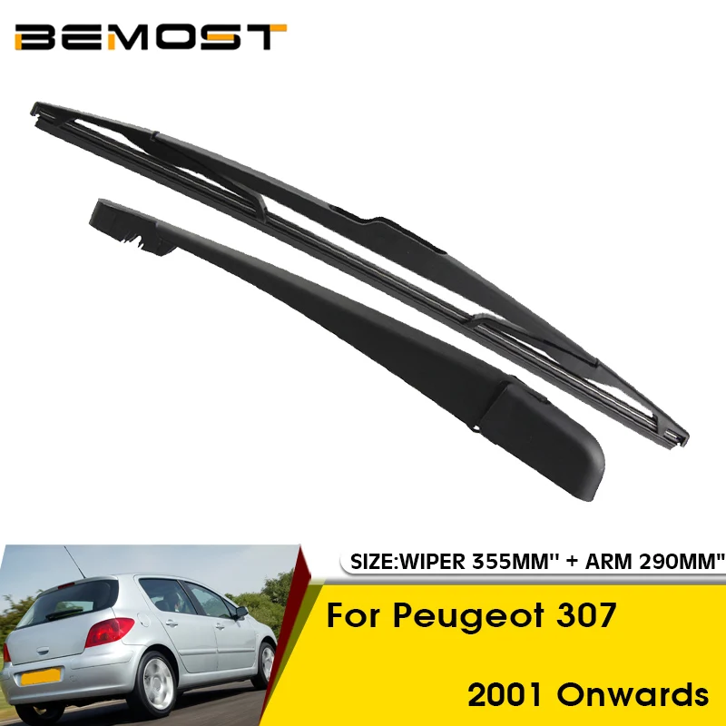 Car Wiper Blade For Peugeot 307 2001 Onwards Rear Back Windshield Windscreen Rear Wiper 355mm+Arm 290mm Car Accessories
