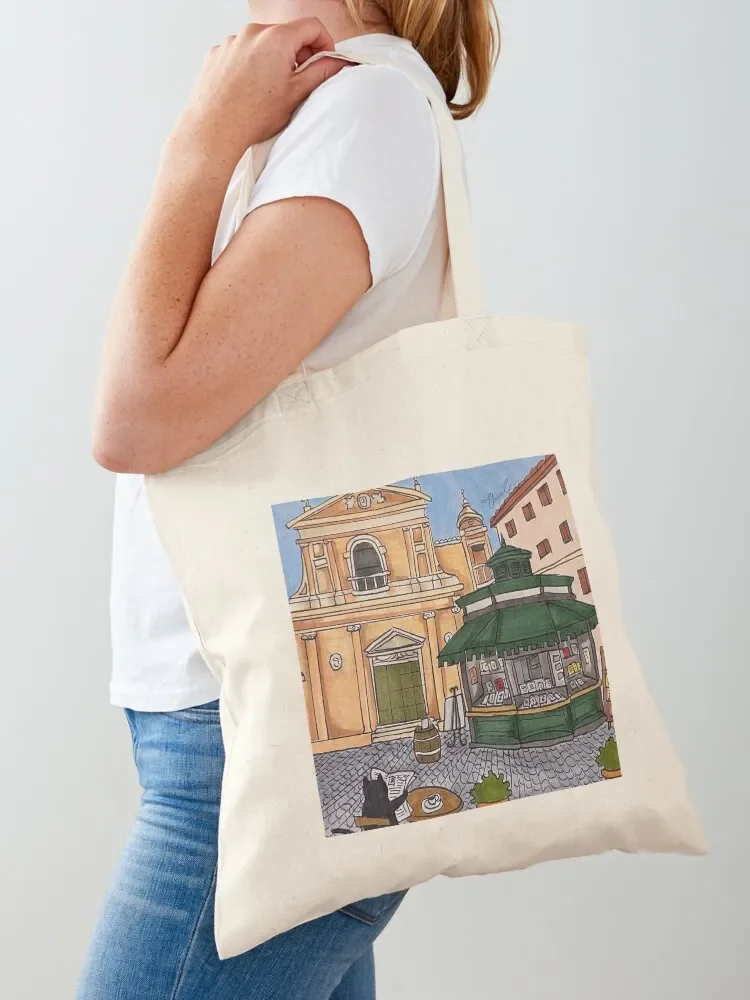 Journal of a Cat in Rome - Piazza Capranica Tote Bag cute pouch bag Handbags women shoping bag tote university