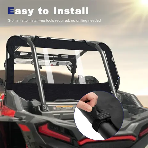 पोलारिस RZR XP 1000 टर्बो वाटरप्रूफ डस्टप्रूफ रेनप्रूफ रियर विंडो के लिए RZR सॉफ्ट रियर विंडशील्ड बैक डस्ट पैनल 8 best sales पोलारिस 1000 - №6