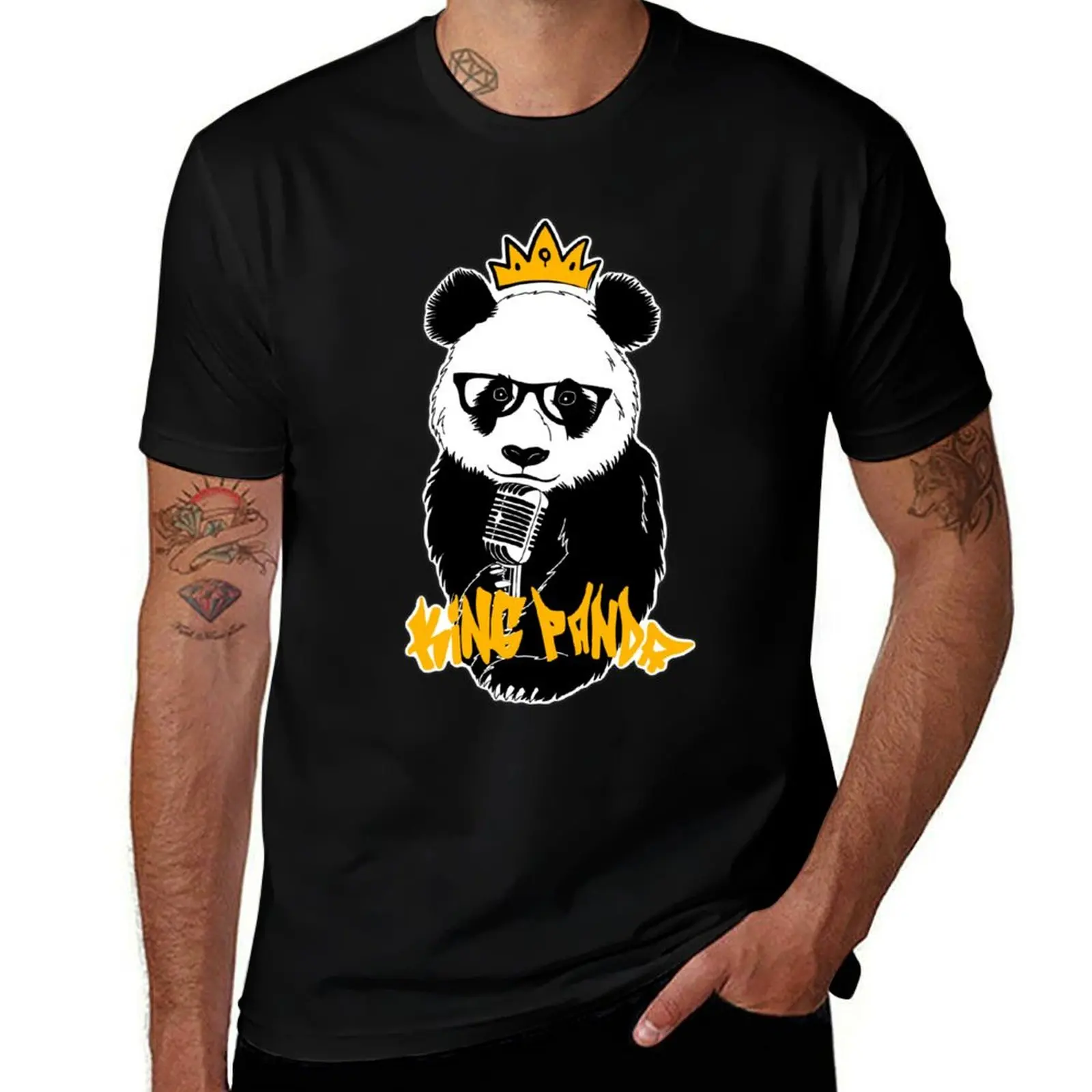

King Panda T-Shirt customs cotton graphic tees quick drying mens graphic t-shirts anime
