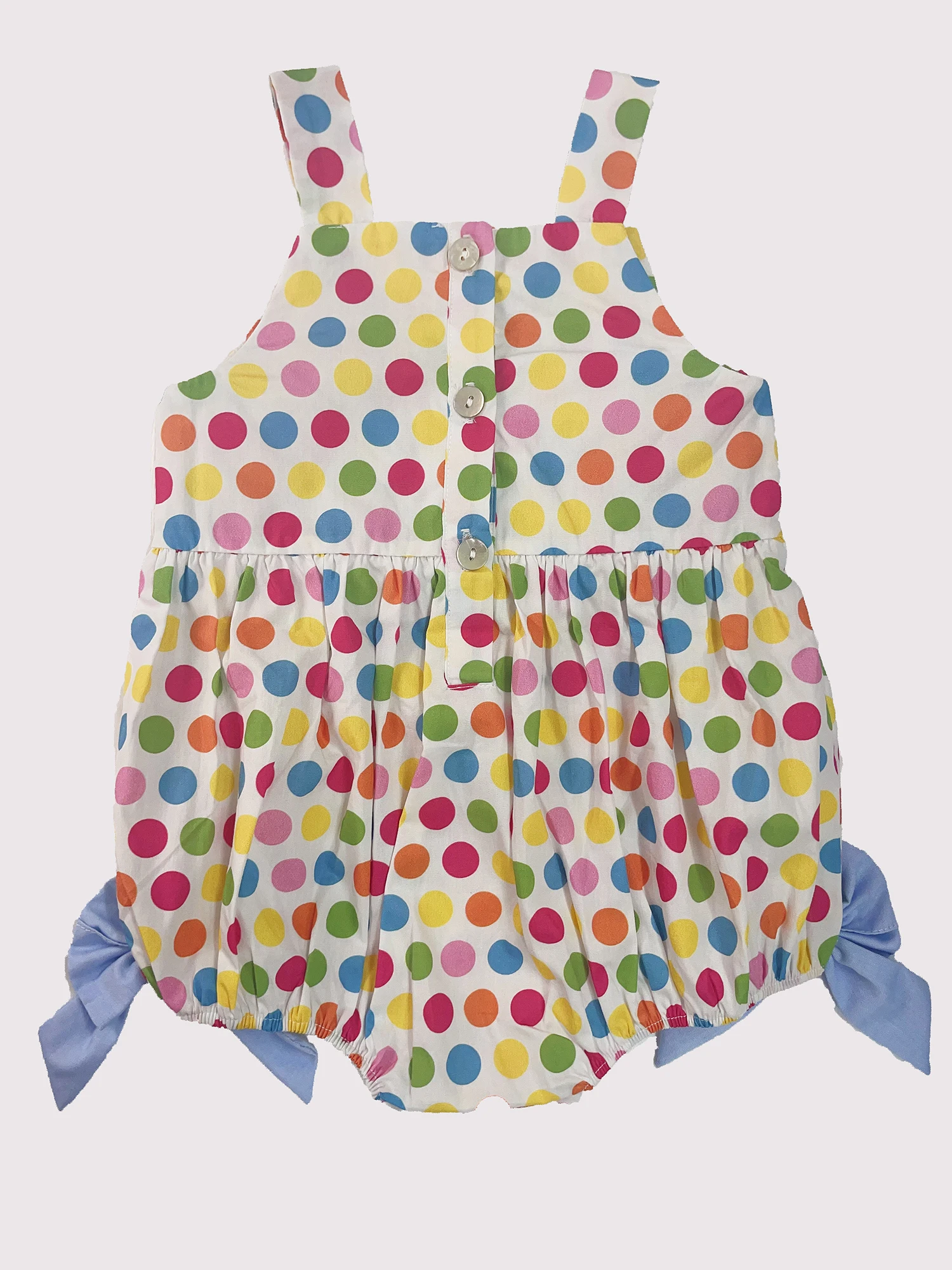 Handgemachte Smocking niedlichen Mauskopf Obst Eis am Stiel Baumwolle Overall bunte Punkt Blase auffällige lässige Outfit Kinder kleidung