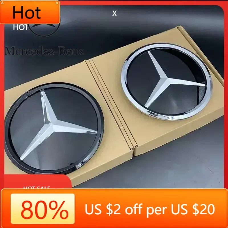

Hot 1Pc Car Front Grille Star Logo Badge Mirror Bottom 3D ABS Logo for Mercedes-Benz W205 W176 W212 W218 C117 CLA G Car Sticker