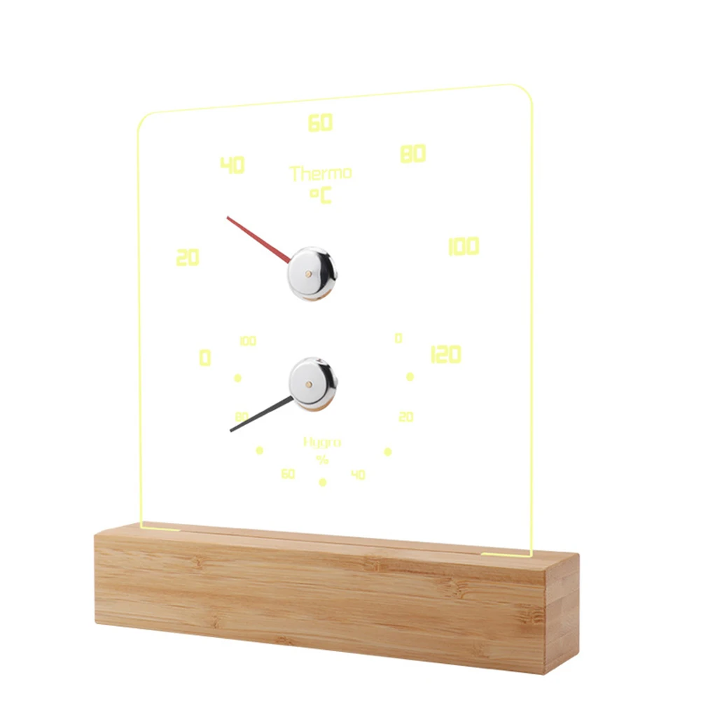 For Home Use Atmosphere Lamp Hygrometer Sauna Experience 20.5*4*22cm Transparent Acrylic Light-transmitting Plate