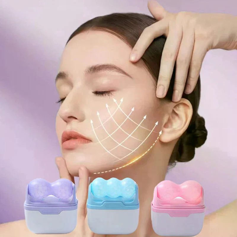 

Ледяной валик с двойной головкой для лица, глаз, отечности, мигрени, облегчения боли и мелких травм, холодная терапия, массажный ролик для ухода за кожей