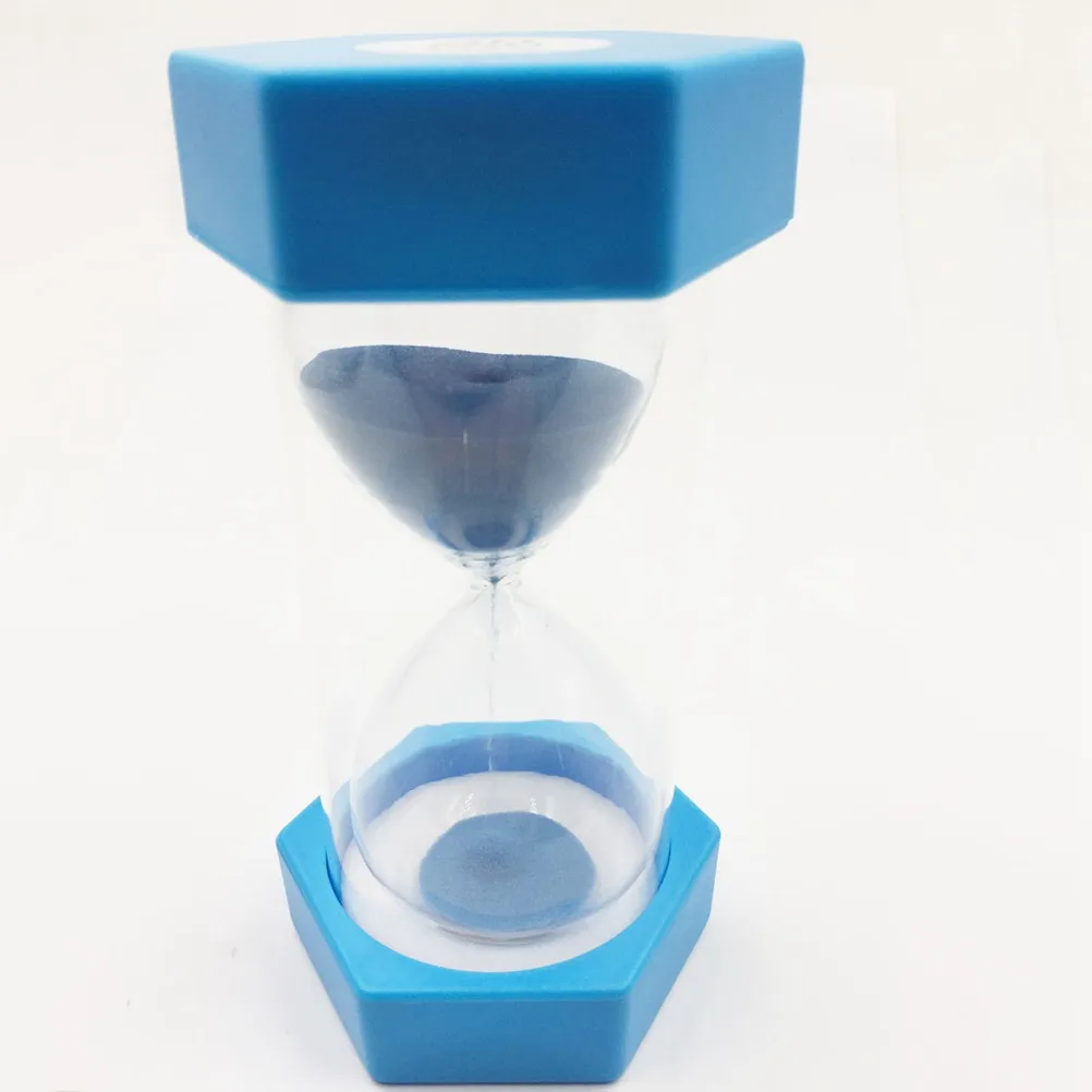 20 Minutes Hourglass Timer Hexagonal Small Decorative Time Counter Desk Ornament Blue Household Timer Gift for Children