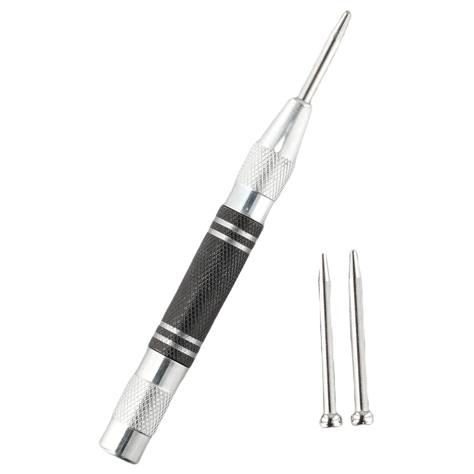 Automatic Centre Punch Positioning Center Punch 2pc Needles Adjustable Spring Loaded Metal Wood Glass Drill Tool Hand Tools