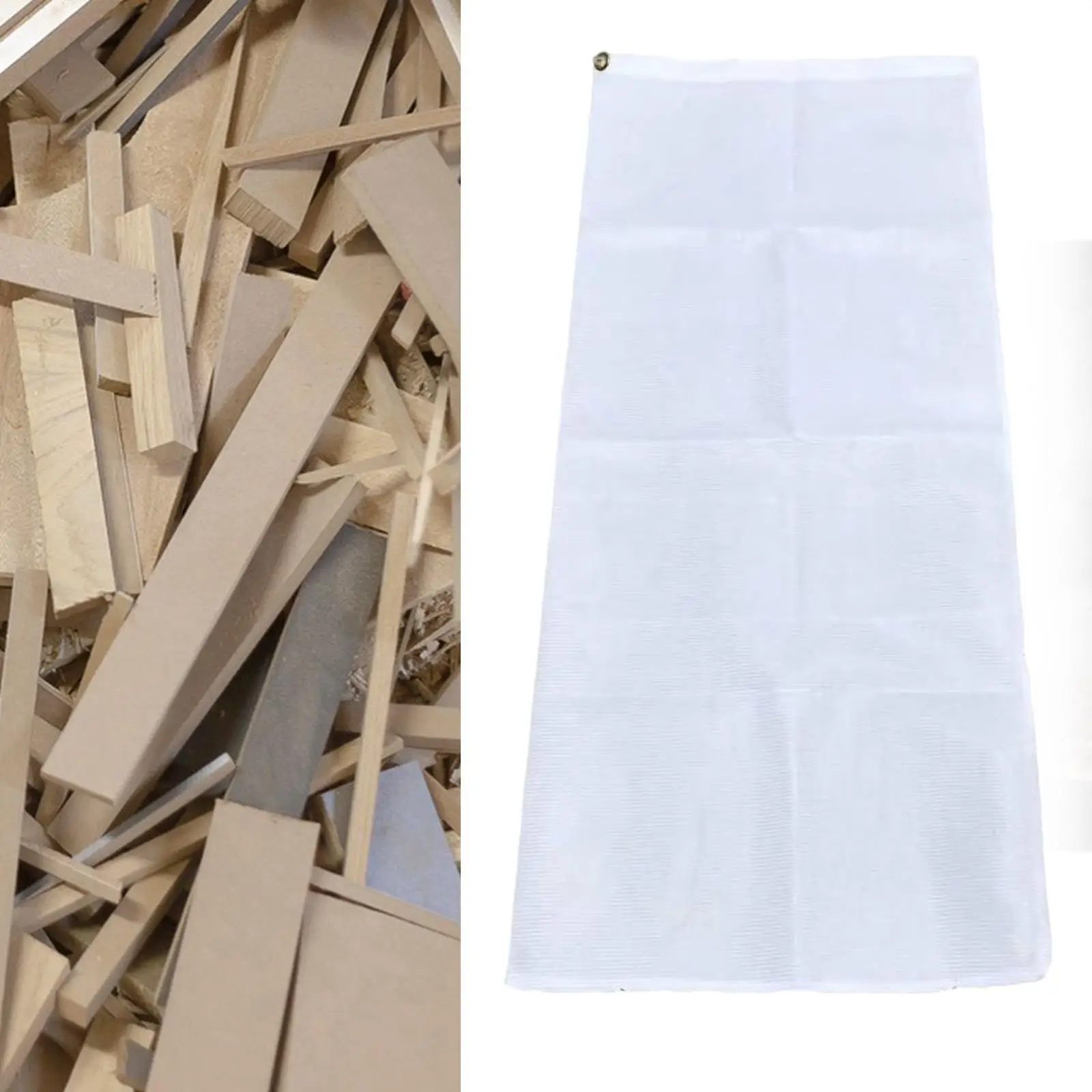 Leaf Shredder Collection Bag White Color 24 inch x 60 inch Garden Mulcher Accessory Yard Cleanup Replacement Wood Chipper Bag