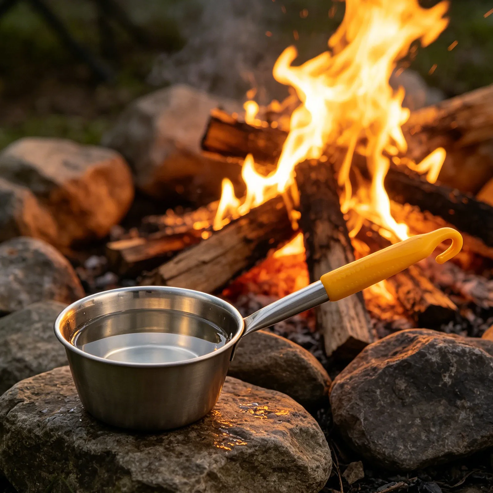 Portable Stainless Steel Water Ladle 16.3in with Spout and Hook Seamless Ergonomic Handle for Camping Cooking Serving Kitchen