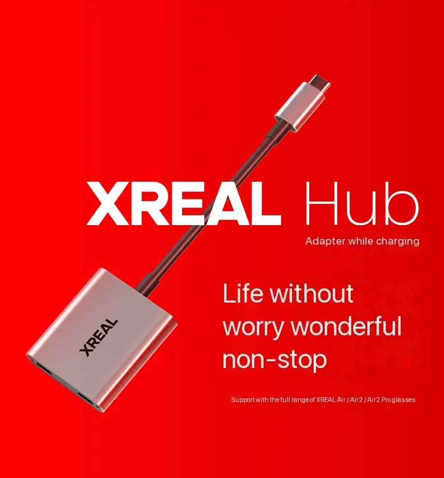 XREAL Hub 120hz 2IN1 USB-C PD Fast Charging Adapter Portable Video Adapter For XREAL AIR/AIR2 Glasses Switch PS4 PS5 Converter