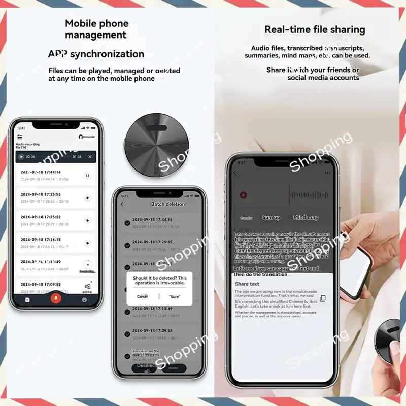 Mini registratore vocale AI M20K con dittafono di controllo APP con trascrizione Chatgpt Dittafono controllato da APP