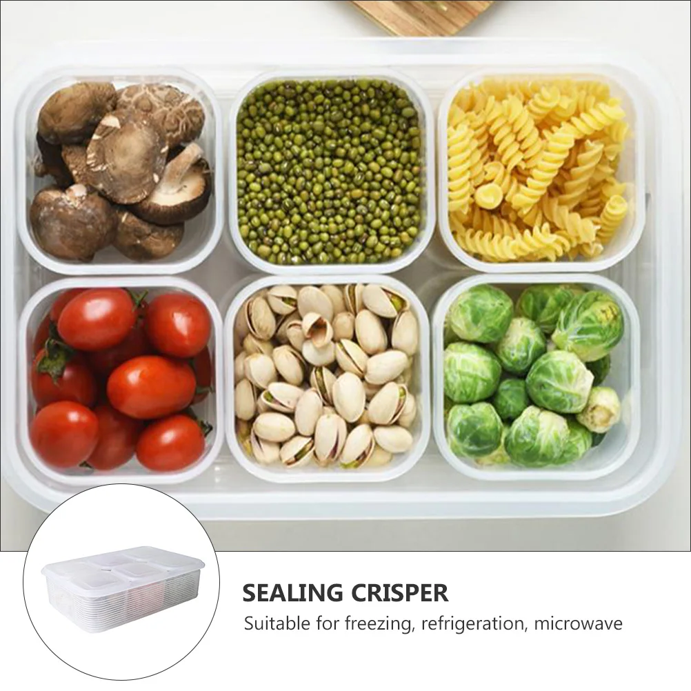 

7 pcs 1 Set Square Food Grade Storage Containers Transparent Sealing Food Storage Boxes For Freezing Refrigeration