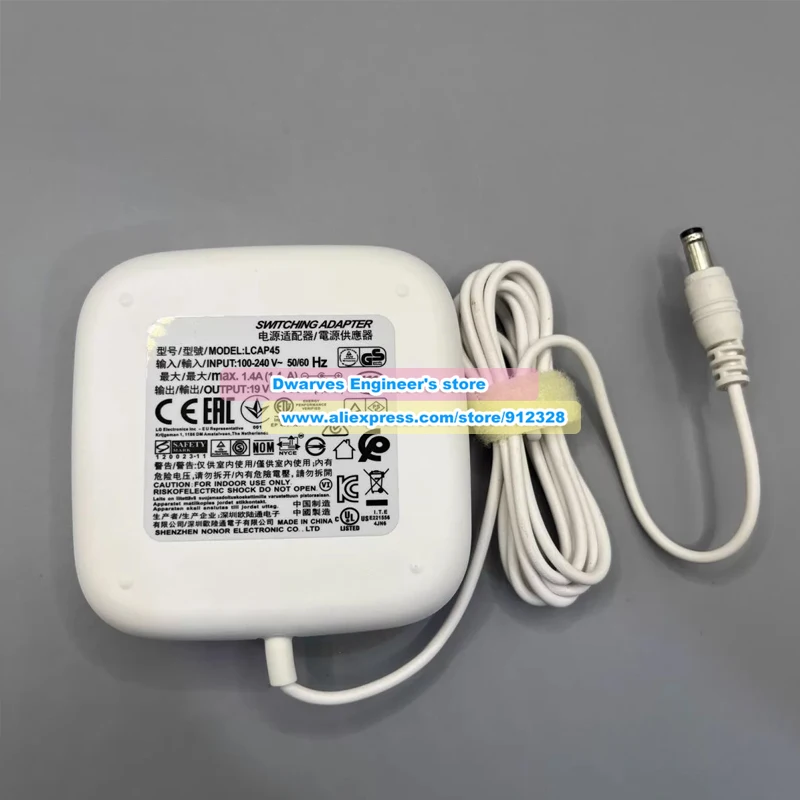 LCAP45  AC Adapter 19V 2.53A 48.07W for LG Monitors Routers Laptop Power Supply 5.5x2.5mm