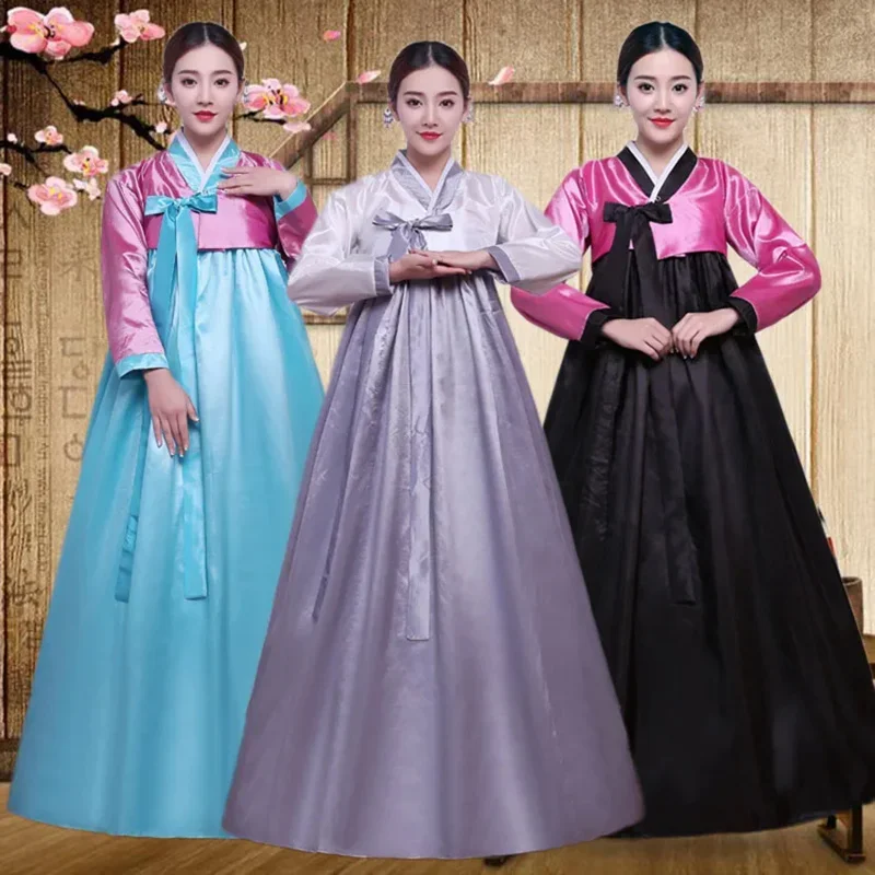 Vestido Hanbok tradicional coreano para mujer, bata de palacio antiguo, cuello en V, Kimono de actuación nacional, estilo Yukata Asien