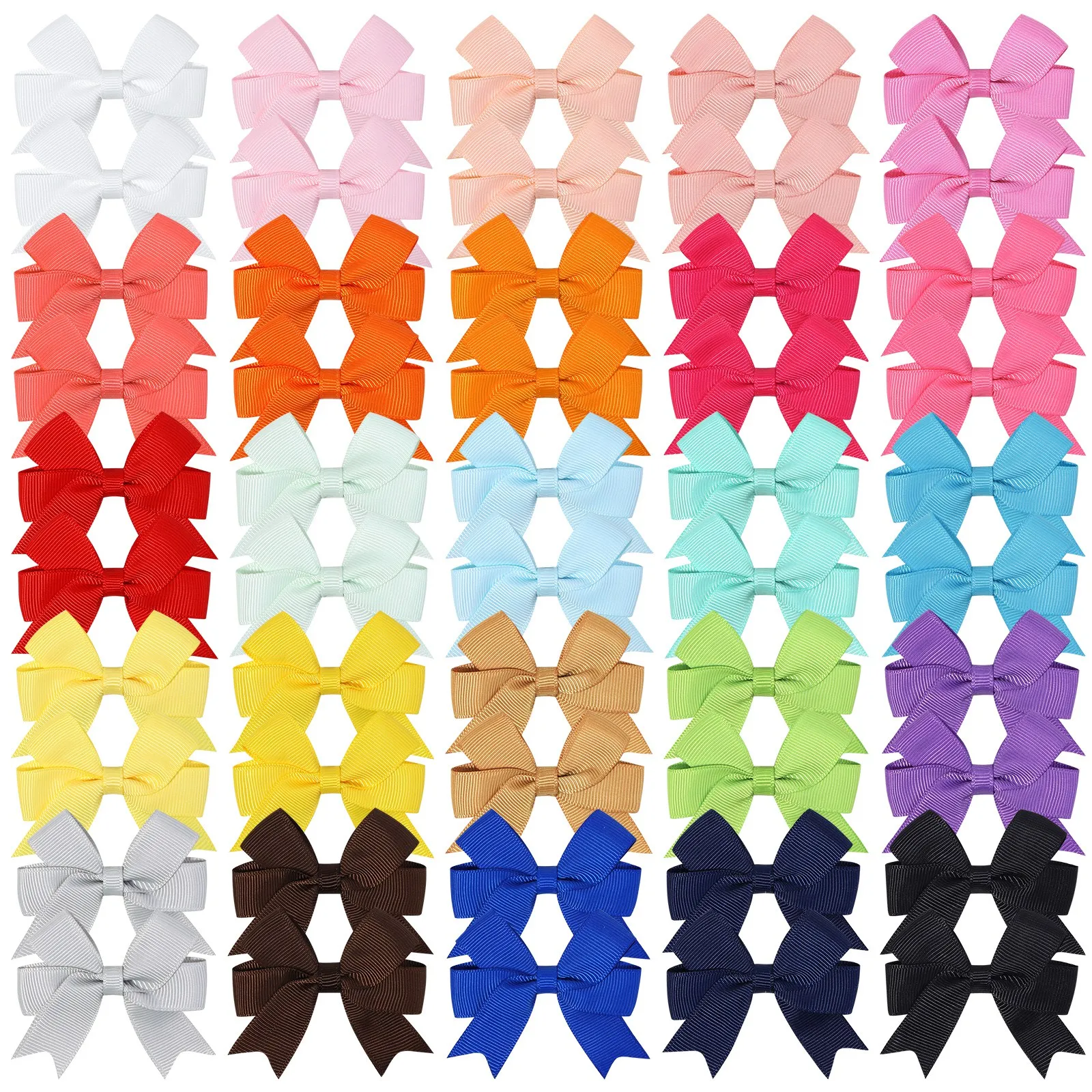

10pcs/lot 2.5inch Cheer Up Bow Hairpins Solid Color Ribbon Bowknot Hair Clip for Girls Kids Baby Hair Accessories Wholesale