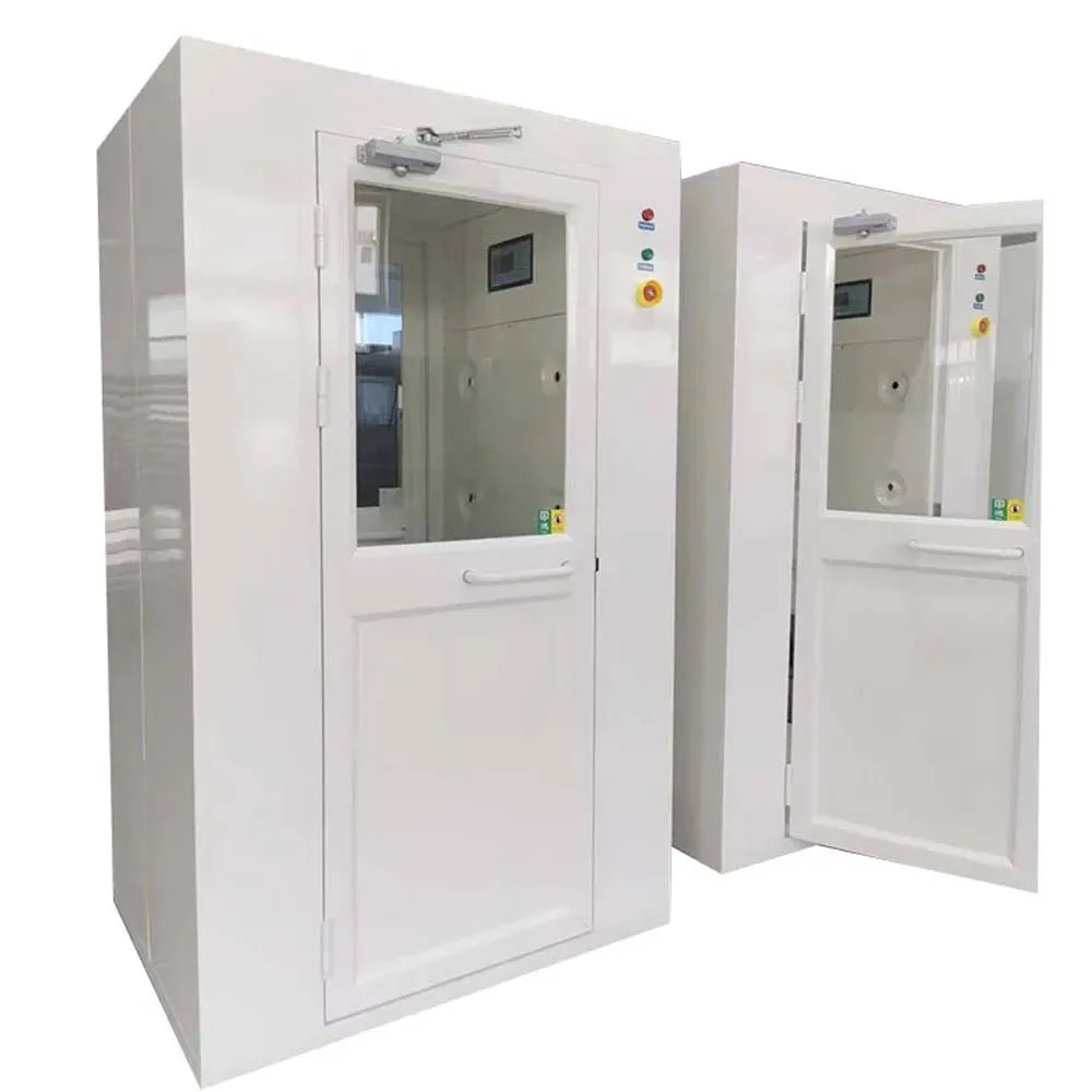 دش هواء مزدوج النفخ من الفولاذ المقاوم للصدأ قابل للتعديل لسرعة الرياح للزهما وحدات خالية من الغبار معدات الغرفة النظيفة دش الهواء