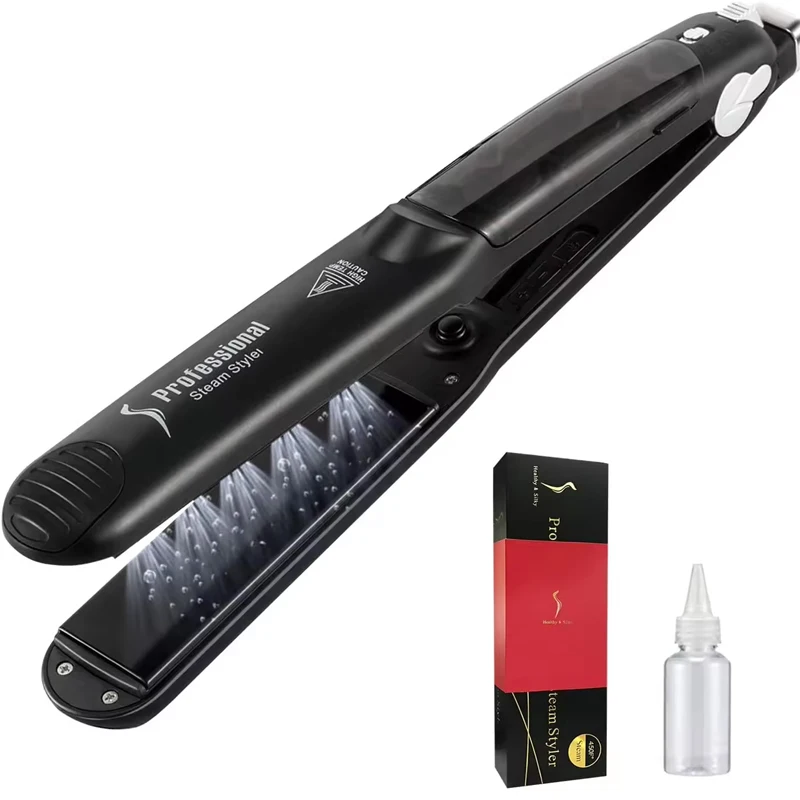 Steampod Professional Ceramic Hair Straightener Travel Iron Short Hair Temperature Adjustable LED Display PTC Plate