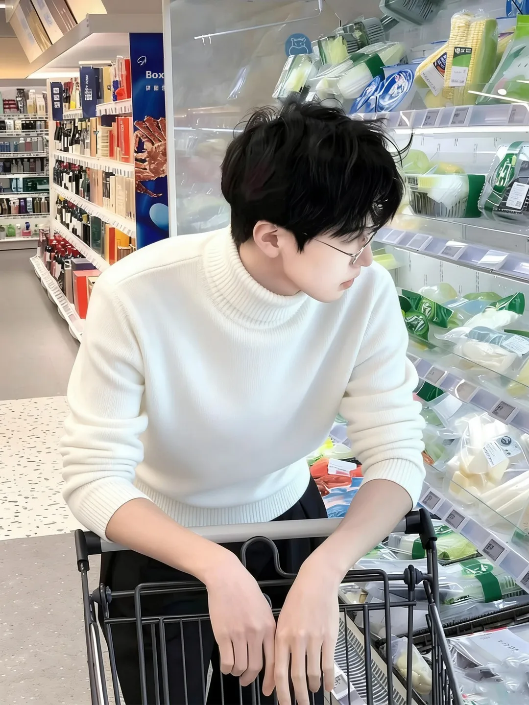 

Теплый белый вязаный свитер с высоким воротником для мужчин, базовый слой, молодежный стиль, чистый фасон, с меховой подкладкой, зимний топ