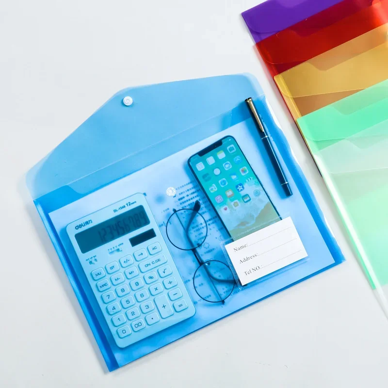 5pcs Portable For Documents Lightweight Expanding Wallet Home Office Snap Button PP Multifunctional File Folder A4 Size Storage