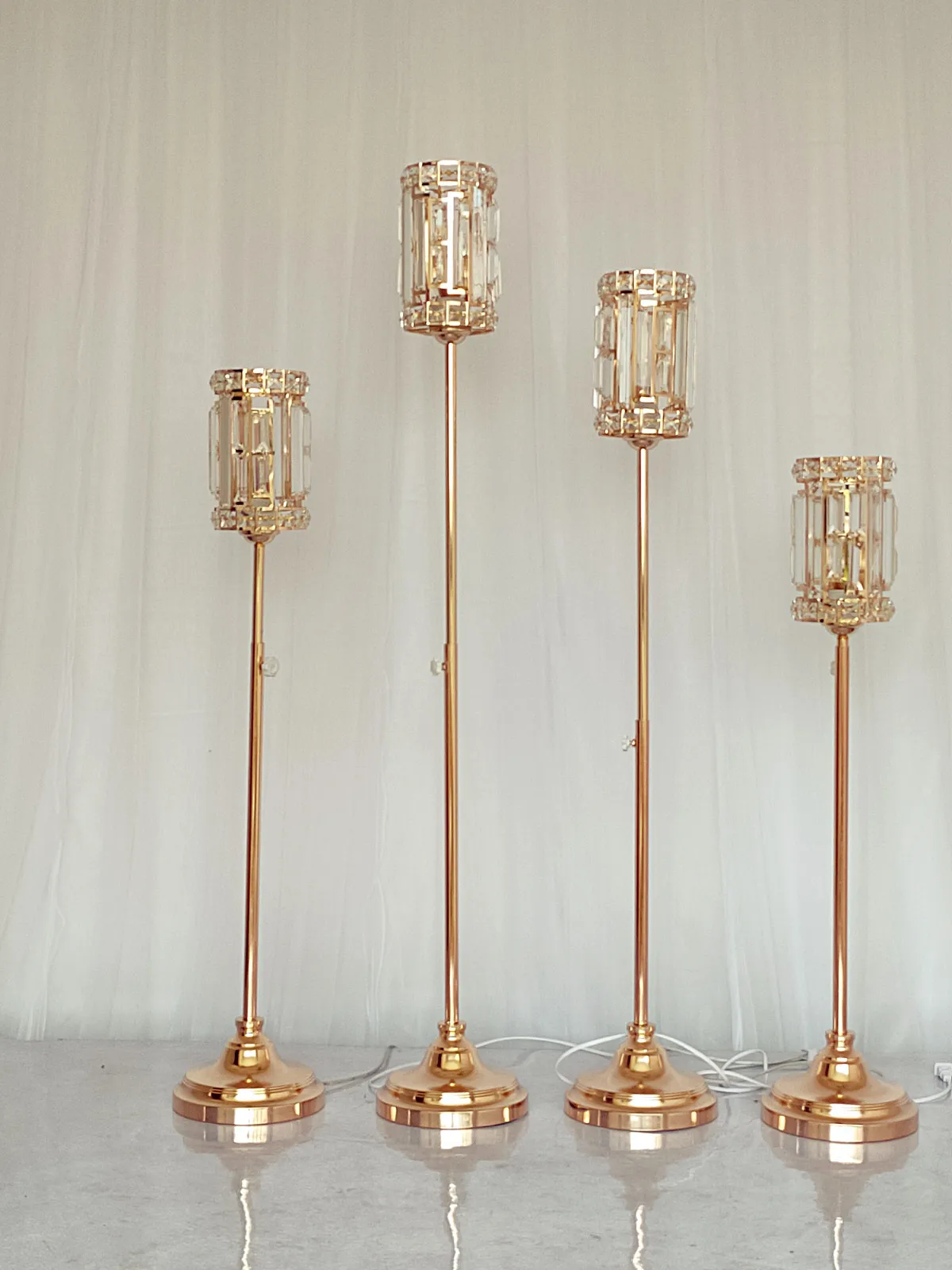 10pcs Wedding Crystal Candle Stand Decor Elegant Props for Scene Arrangement Dining Table Hotel Lighting Hallway Decoration Rack
