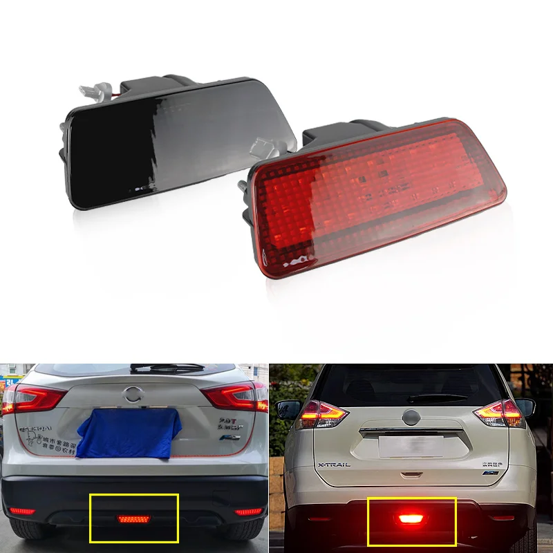 

1PC High Power Super Bright Red 3D Optic Car LED Rear Fog Lamp 3rd Brake Stop Light For Nissan Juke Rogue Murano Tail Light 12V