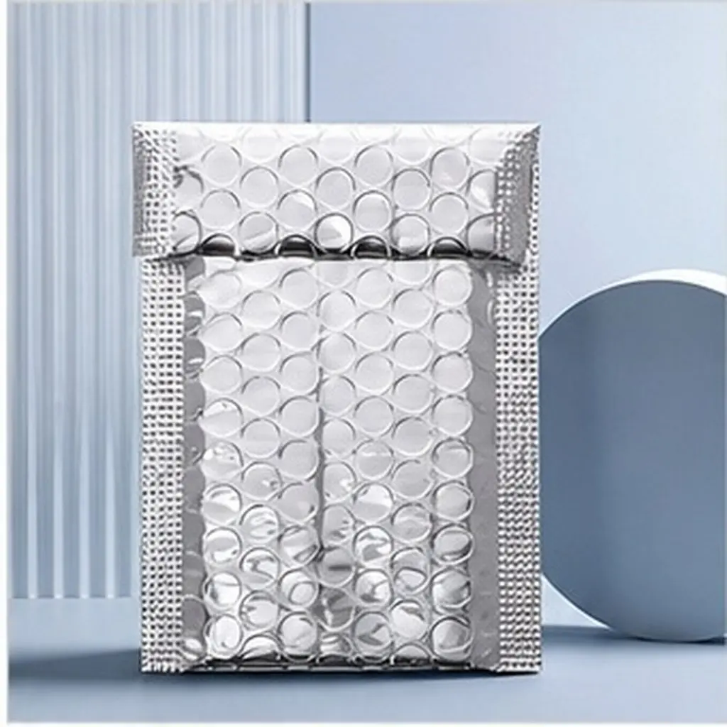 100Pcs Aluminum Foil Bubble Envelopes Padded Mailers Self Seal Wear Resistant Sturdy for Shipping Storage Office Home School