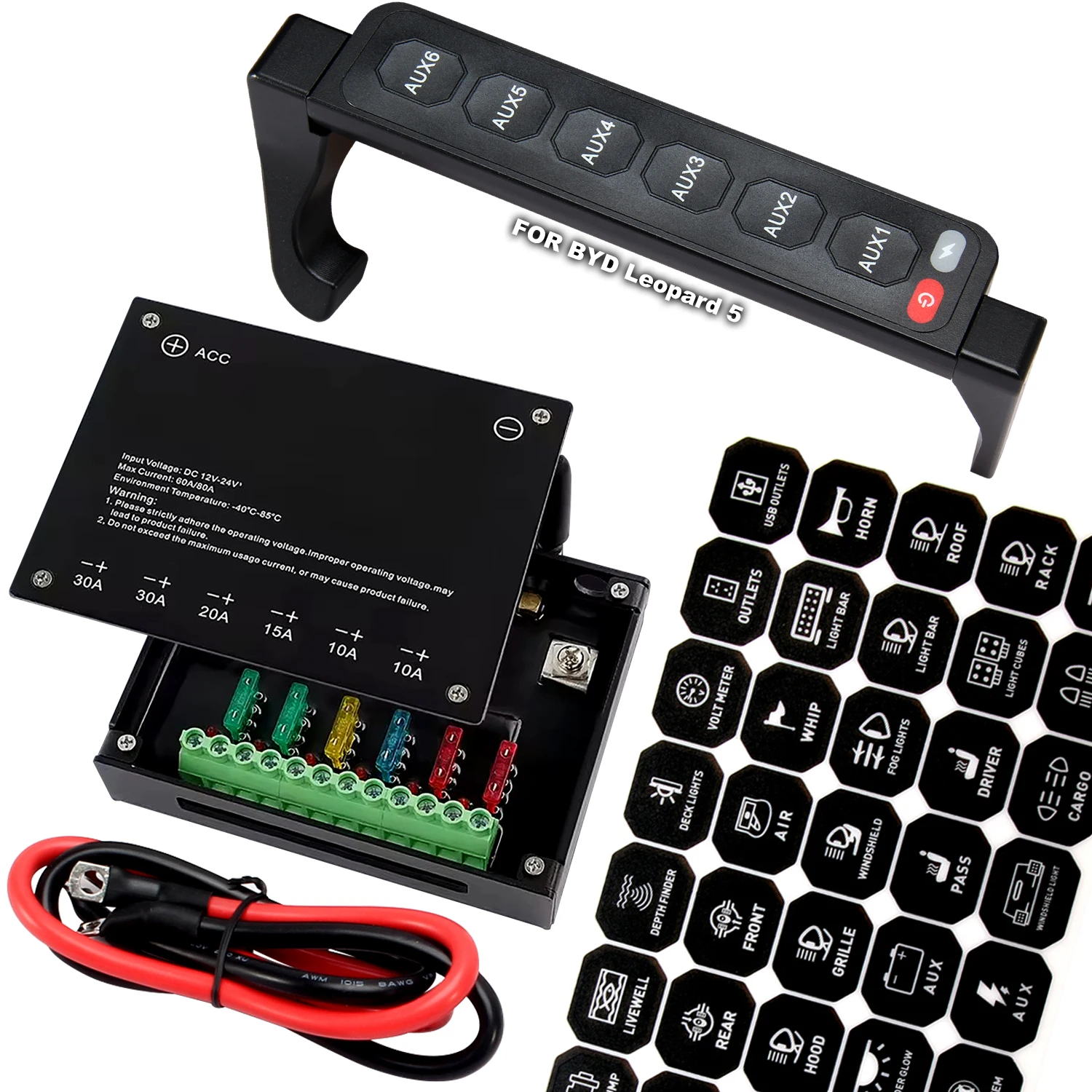 New 4X4 Offroad Car Headlight Switch Grab Handle  6Gang Wireless Control for BYD  FCB Leopard 5