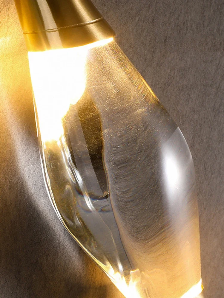 Modern Copper Crystal Wall Lamp Designer Simple Creative Decoration Living Room Dining Room Study Bedroom Bedside Lamp