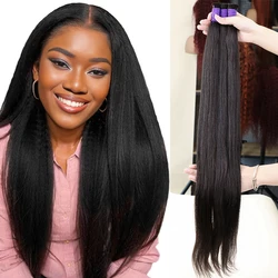 Yaki Straight Tressage Cheveux en vrac, Extmultivones brésiliens sans trame, 100% Cheveux humains, Vrac naturel pour tresses, 14-30 pouces