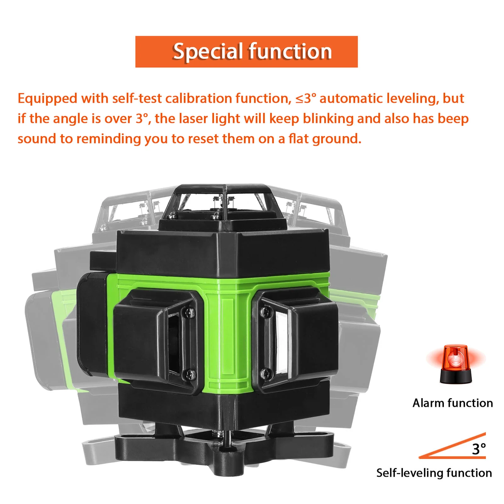 Lines Laser Level 3 ° Self LeveLing Hine USB Rechargeable Lithium Battery Leveling Tool With Vertical Horizontal