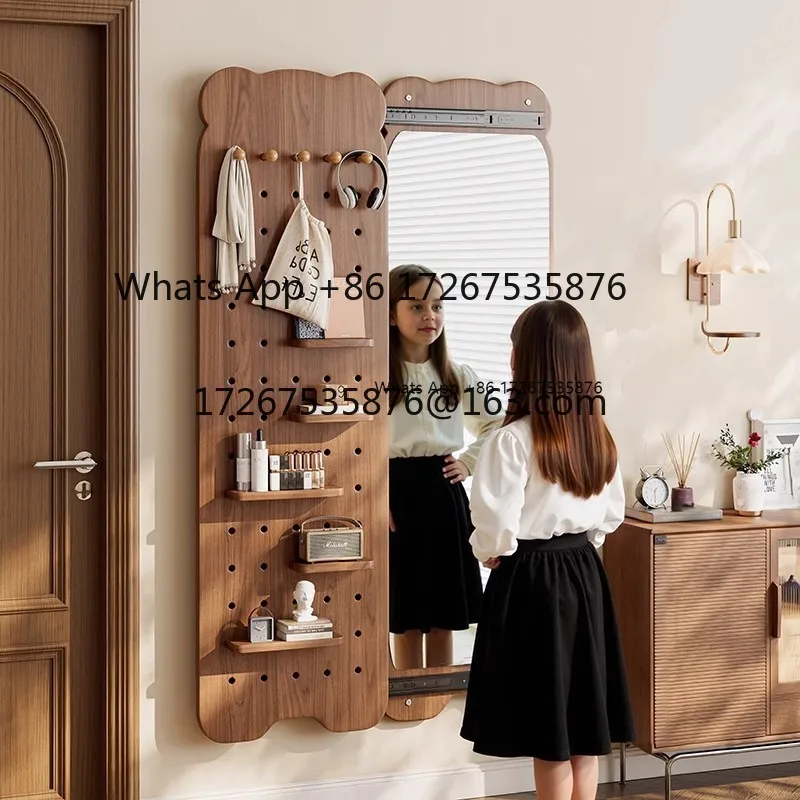 

Bear hole board full-length mirror push-pull household bedroom full-body full-length mirror invisible wall-mounted mirror