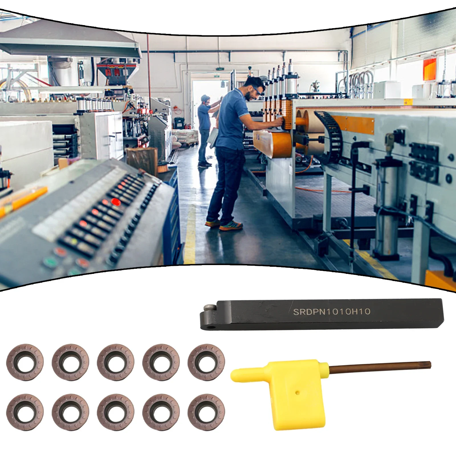 SRDPN1010H10 Turning Tool Holder Reliable Performance in Various Machining Environments with 10PCS RPMT10T3MO Turning Tools