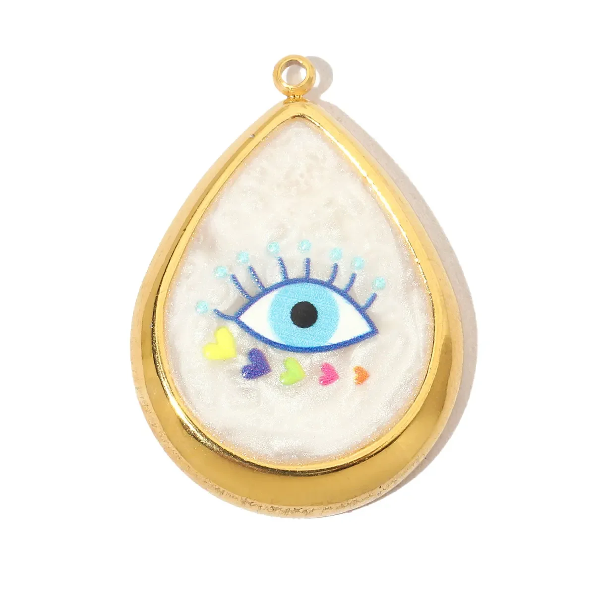 3pcs/Lot French Enamel Evil Eye Stainless Steel Diy Charms Women Natural Stone Love Necklace Pendant Dream Catcher Jewelry