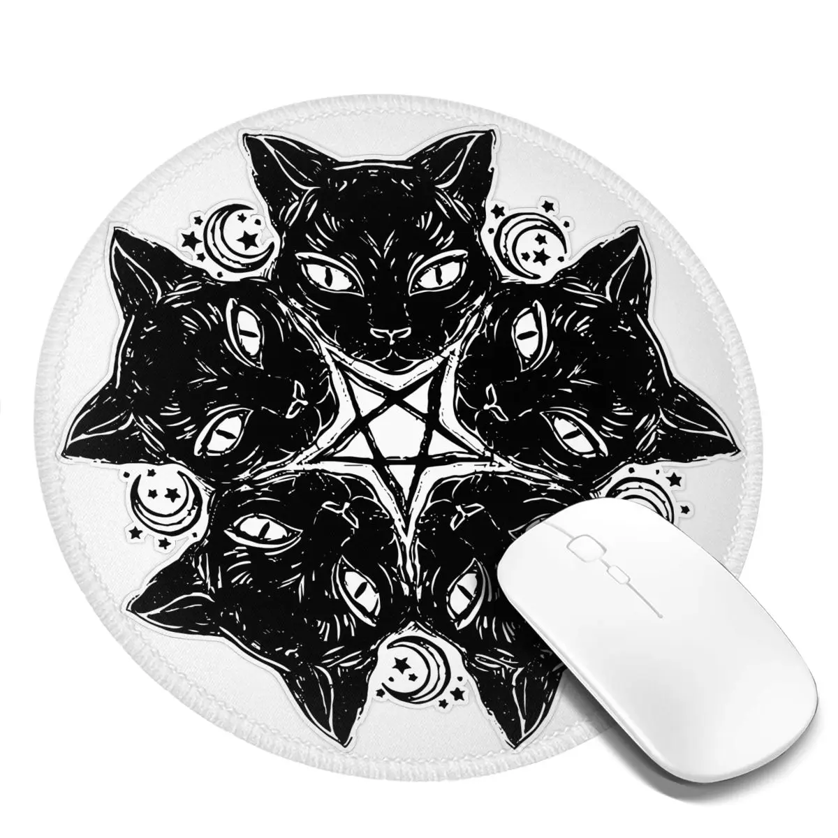 Gamer Mouse Pad Satanic Black Cat 666 Anti-Slip Mousepad Desk Accessories Magic Colorful Custom Mouse Mats For Notebook Computer