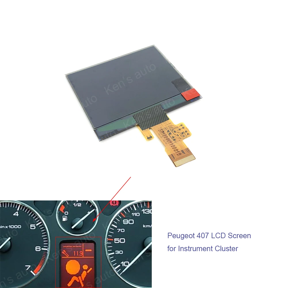 For Peugeot 407 407SW HDI Couple Instrument Cluster LCD Screen Display Replacement Dashboard Display Pixel Repair