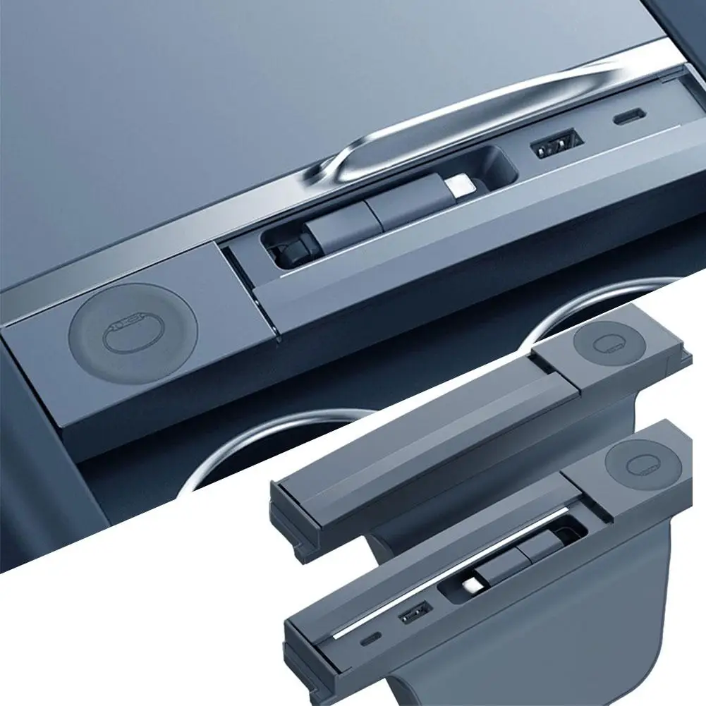   لـ Tesla ModelY Juniper 2025+ 2024+ شاحن محور USB مخصص داخل السيارة يدعم شحن USB-C سريع وشحن الساعة J4E8
