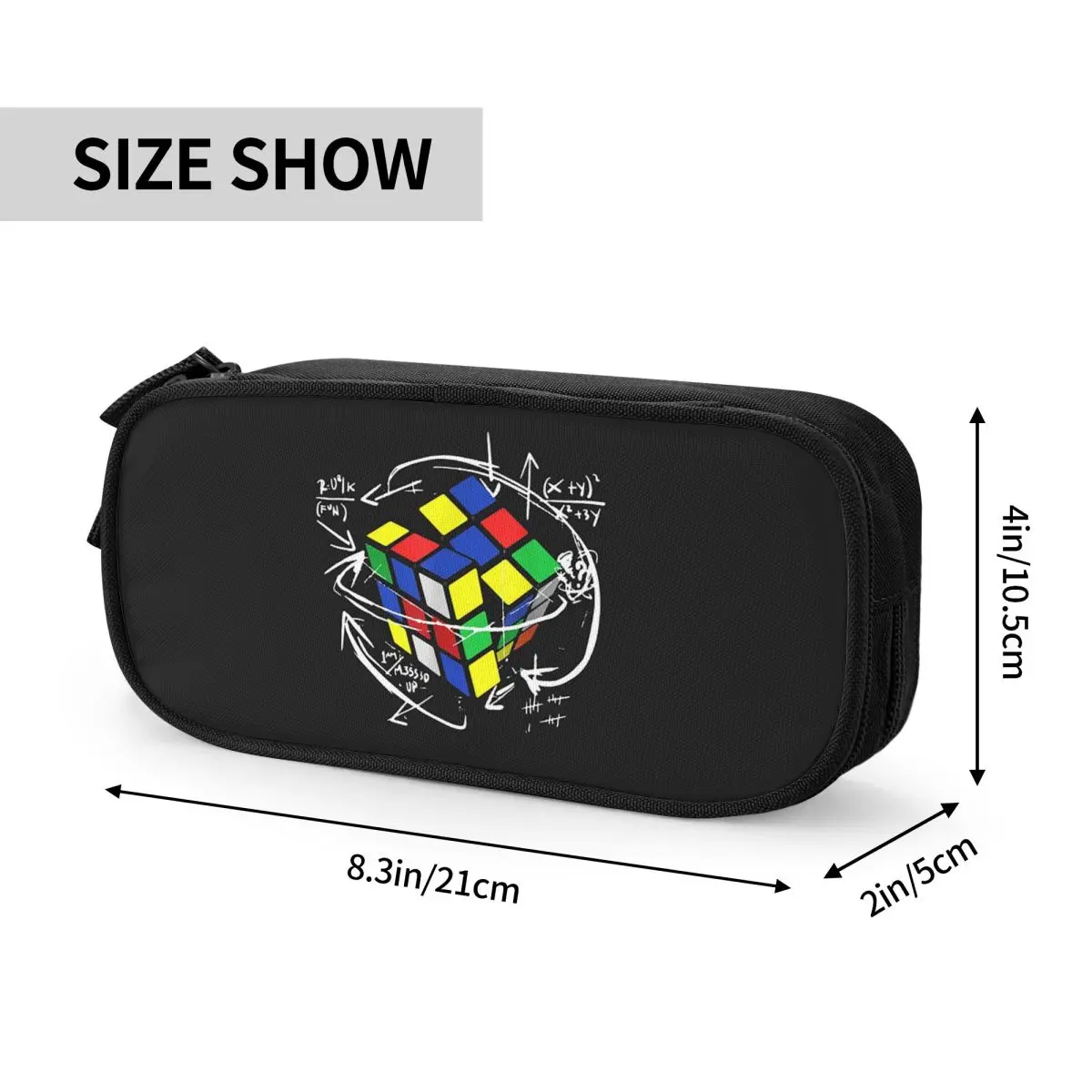 Imagem -04 - Matemática Rubik Rubix Rubics Lápis Cases Grande Capacidade Math Amantes Lápis Pouch Cubo Player Bonito Estudantes Papelaria Personalizado