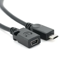 Mini USB hembra a Micro USB macho, adaptador de conector de 8 pines a 5 pines, línea od4.0 mm para teléfonos inteligentes, tabletas, Uds., MP3/ MP4