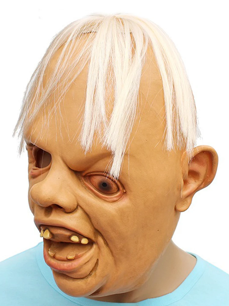 Maschera di Halloween Decorazione per feste in costume Stile mostro dagli occhi incrociati Maschera cosplay horror in lattice Puntelli per costumi di carnevale