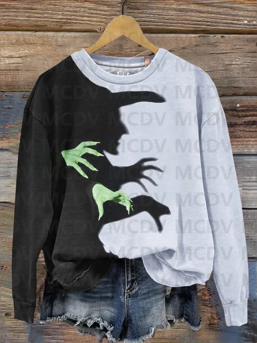 

Witchs Halloween Art Print Casual Sweatshirt 3D Printed Women Pullover