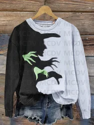 Witchs Halloween Art Print Casual Sweatshirt 3D Printed Women Pullover